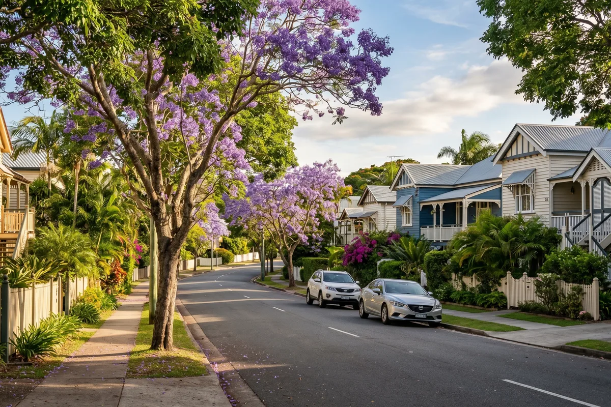Residential property and streetscape in Chermside, Brisbane