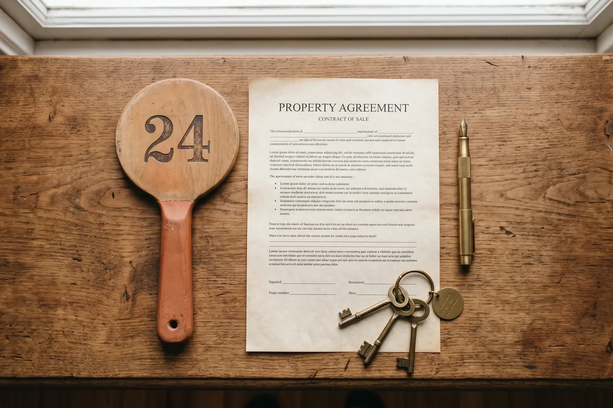 Property auction paddle and a Brisbane home for sale