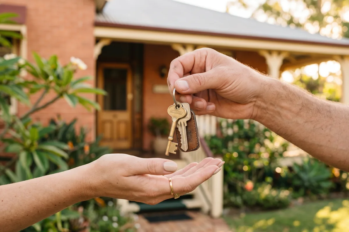 House keys handed over on a Brisbane property purchase